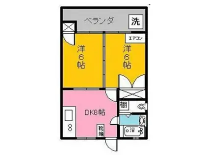 泊高橋ビル(2DK/3階)の間取り写真