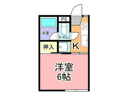 コーポK&K(1K/1階)の間取り写真