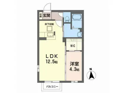 シャーメゾンK3(1LDK/1階)の間取り写真