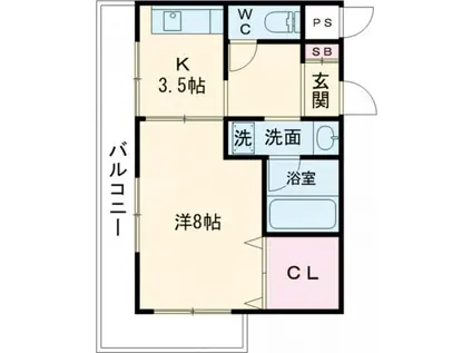 グレイシス浅川I(1K/4階)の間取り写真