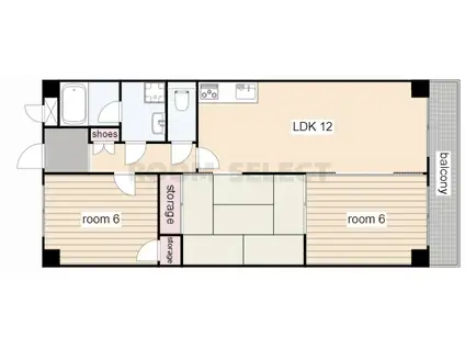 第3高杉マンション(3LDK/3階)の間取り写真
