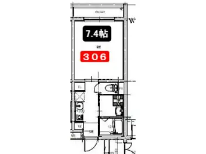 ロイヤルコート千里山(1K/3階)の間取り写真