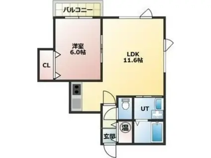 クリエート麻生(1LDK/3階)の間取り写真