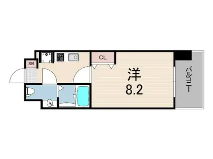 アプリーレ神戸元町(1K/8階)の間取り写真