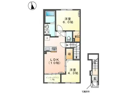 沼津市大岡アパート(2LDK/2階)の間取り写真