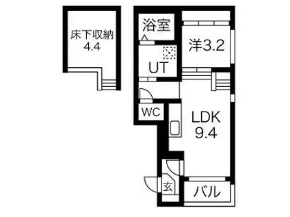 ル・ケレス八番町(1LDK/1階)の間取り写真