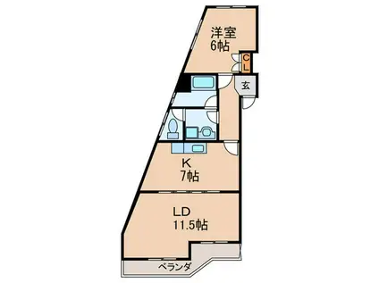 ビラ稲垣(1LDK/1階)の間取り写真
