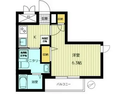 レヴァータ山吹(1K/2階)の間取り写真