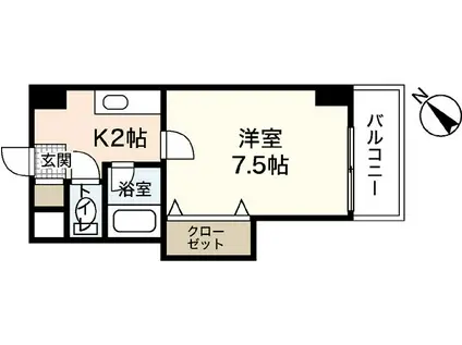 サンコーポ横川(1K/8階)の間取り写真