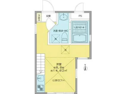 RAVIR六番町(ワンルーム/4階)の間取り写真