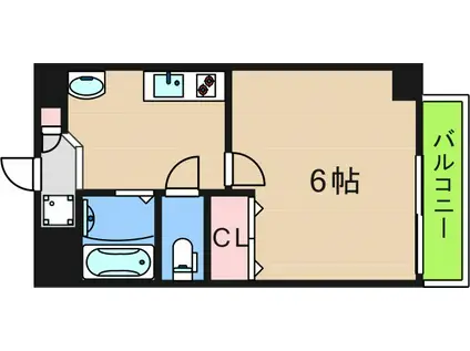 グランエクラ岸里(1K/4階)の間取り写真