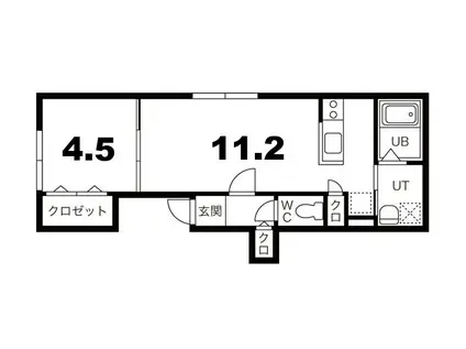 パトリア千歳(1LDK/1階)の間取り写真