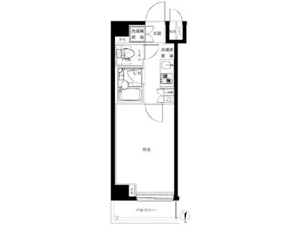 ルーブル西蒲田弐番館(1K/6階)の間取り写真