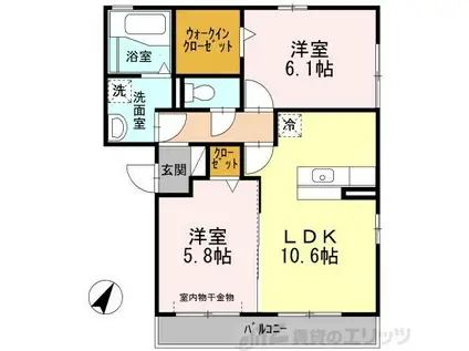 CONCERTO GROSSO(2LDK/1階)の間取り写真