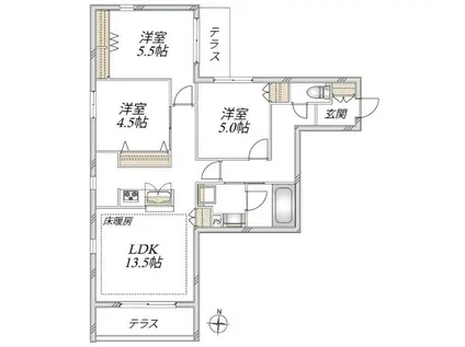成増3丁目メゾン(3LDK/1階)の間取り写真
