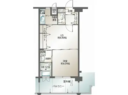 エンクレスト御供所(2K/15階)の間取り写真