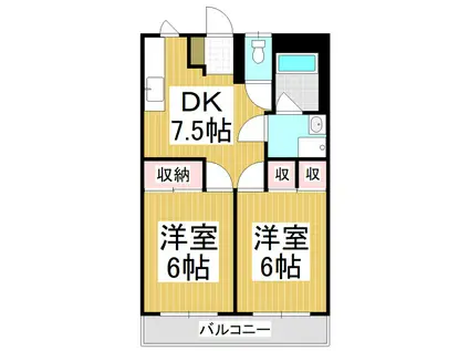 メゾンサンシティ(2DK/2階)の間取り写真