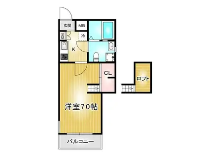 プリミエール妙音通(1K/3階)の間取り写真