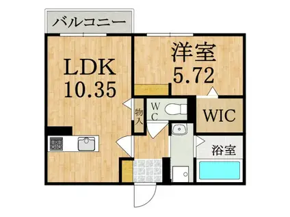 トゥールモンド城殿(1LDK/3階)の間取り写真