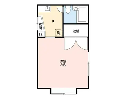 サンリッチ72(1K/2階)の間取り写真