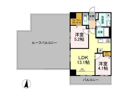 GRAND SOLEIL(2LDK/5階)の間取り写真