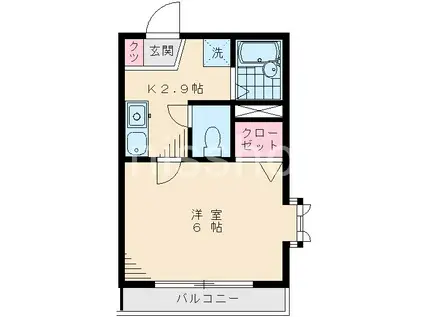 ブラウンヒルズ(1K/1階)の間取り写真