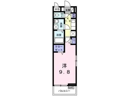 カメラート高見(1K/3階)の間取り写真