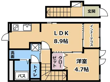 コンフォール草津野村(1LDK/2階)の間取り写真