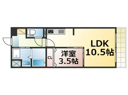 エグゼ今里(1LDK/7階)の間取り写真