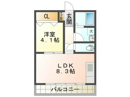 COCOA(1LDK/2階)の間取り写真