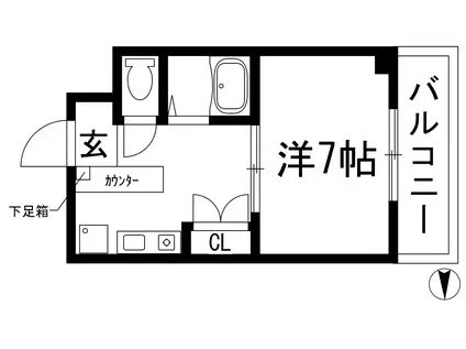 センチュリーショウエイ5(1DK/1階)の間取り写真