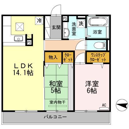 マリエッタヒルズ(2LDK/2階)の間取り写真