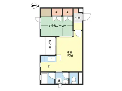 第二恵宝(1K/1階)の間取り写真