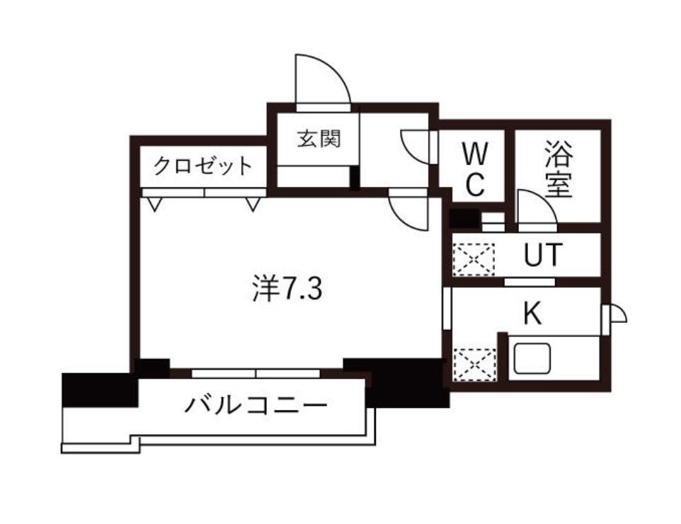 デルックス品川(1K/7階)の間取り写真
