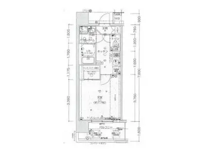 サムティ神戸ベニール(1K/13階)の間取り写真
