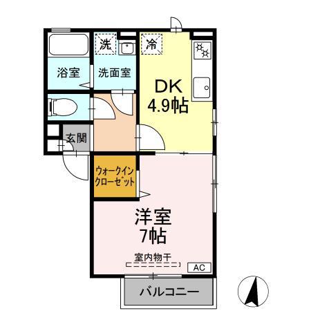 アネックス浮間II(1DK/1階)の間取り写真
