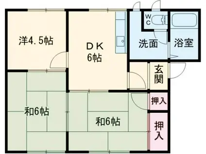 フレグランス鈴(3DK/1階)の間取り写真