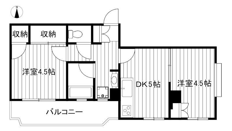 リヒテスハイム(2DK/2階)の間取り写真