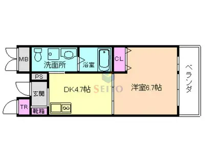 TAKAMATSU RESIDENCE(1DK/2階)の間取り写真