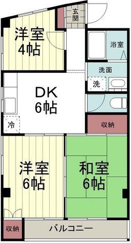 春日マンション(3DK/2階)の間取り写真