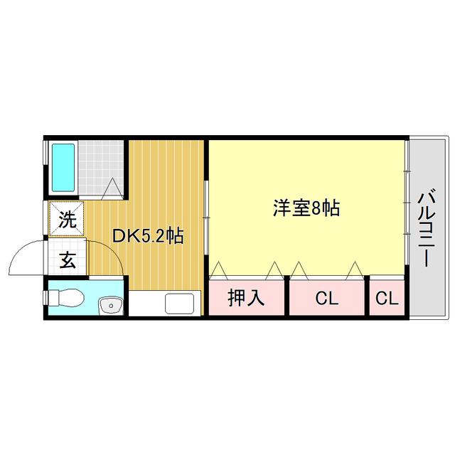 日の出マンション(1DK/3階)の間取り写真