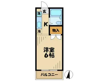 若樹ハイツ(ワンルーム/3階)の間取り写真