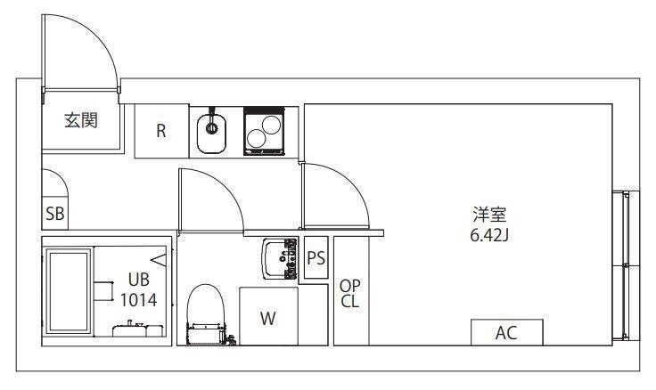 AXIA M-CITY武蔵小山(1K/1階)の間取り写真