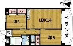 ファミール共栄(2LDK/2階)の間取り写真