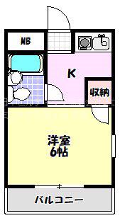コスモ深井(1K/2階)の間取り写真