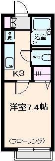 エスポワール(1K/2階)の間取り写真
