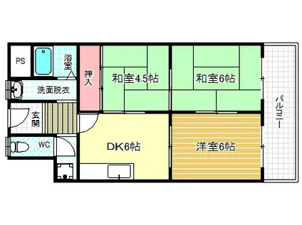 コーポ西村(3DK/1階)の間取り写真