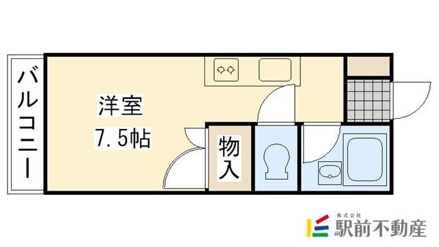 プロスパーヤマシタII(1K/4階)の間取り写真