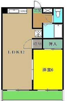 笠川ハイツ(1LDK/1階)の間取り写真