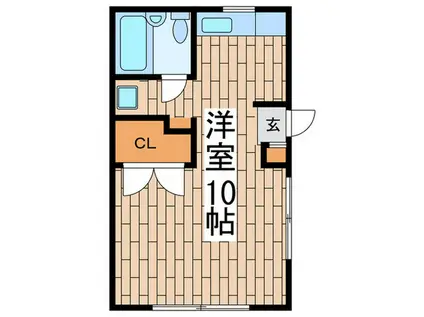 K-ROOM(ワンルーム/1階)の間取り写真